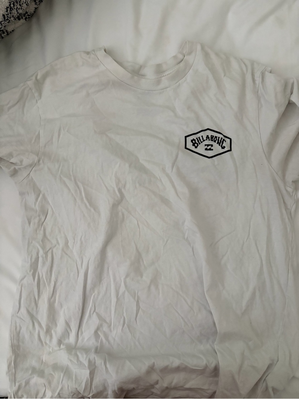 Billabong White Short-Sleeve Tee with Black Chest Logo